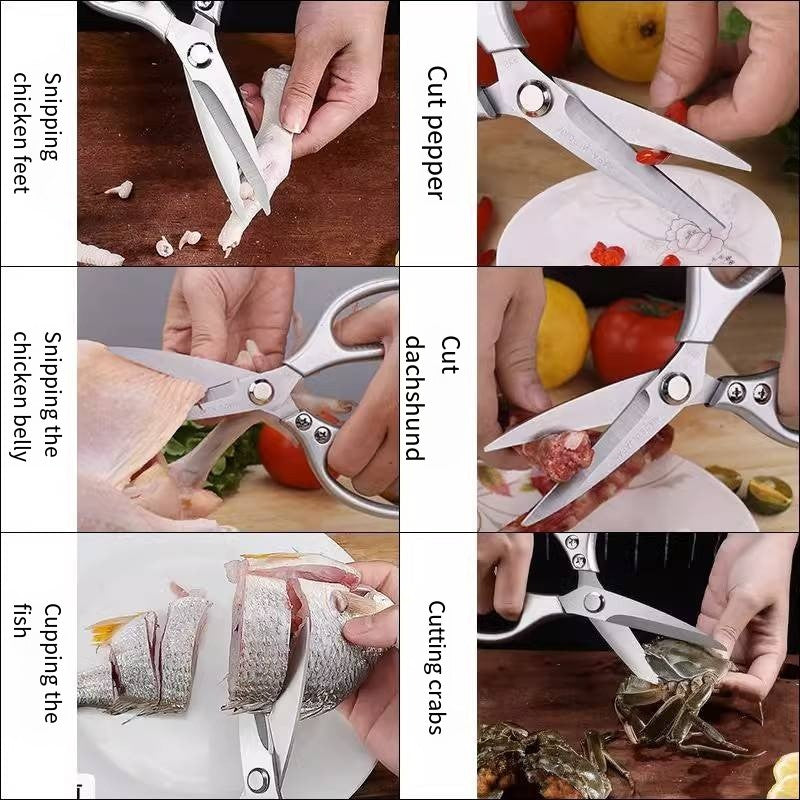 Tijeras de Cocina de Acero Inoxidable, Tijeras Resistentes para Huesos de Pollo,