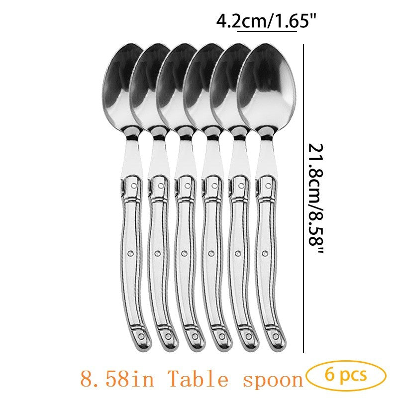 Juego de cuchillos para carne Laguiole de acero inoxidable de 9 ", tenedor