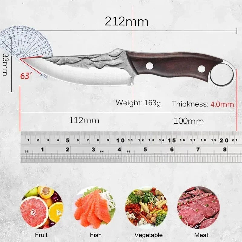 Cuchillo de deshuesado afilado de 8,3 pulgadas, cuchillo de cocina multiusos de