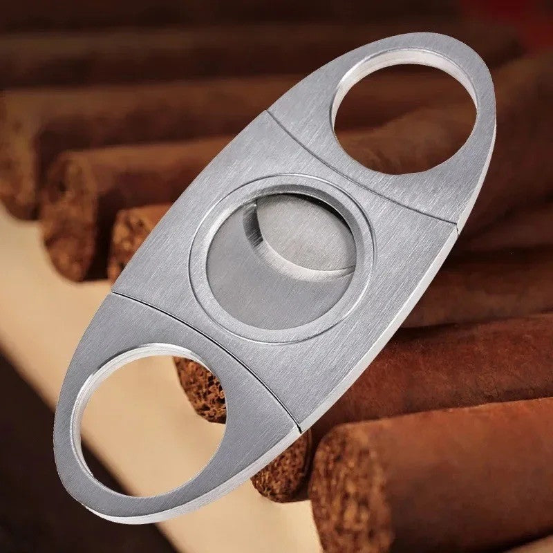 Cortador de cigarros de acero inoxidable, cortador clásico de metal, guillotina,