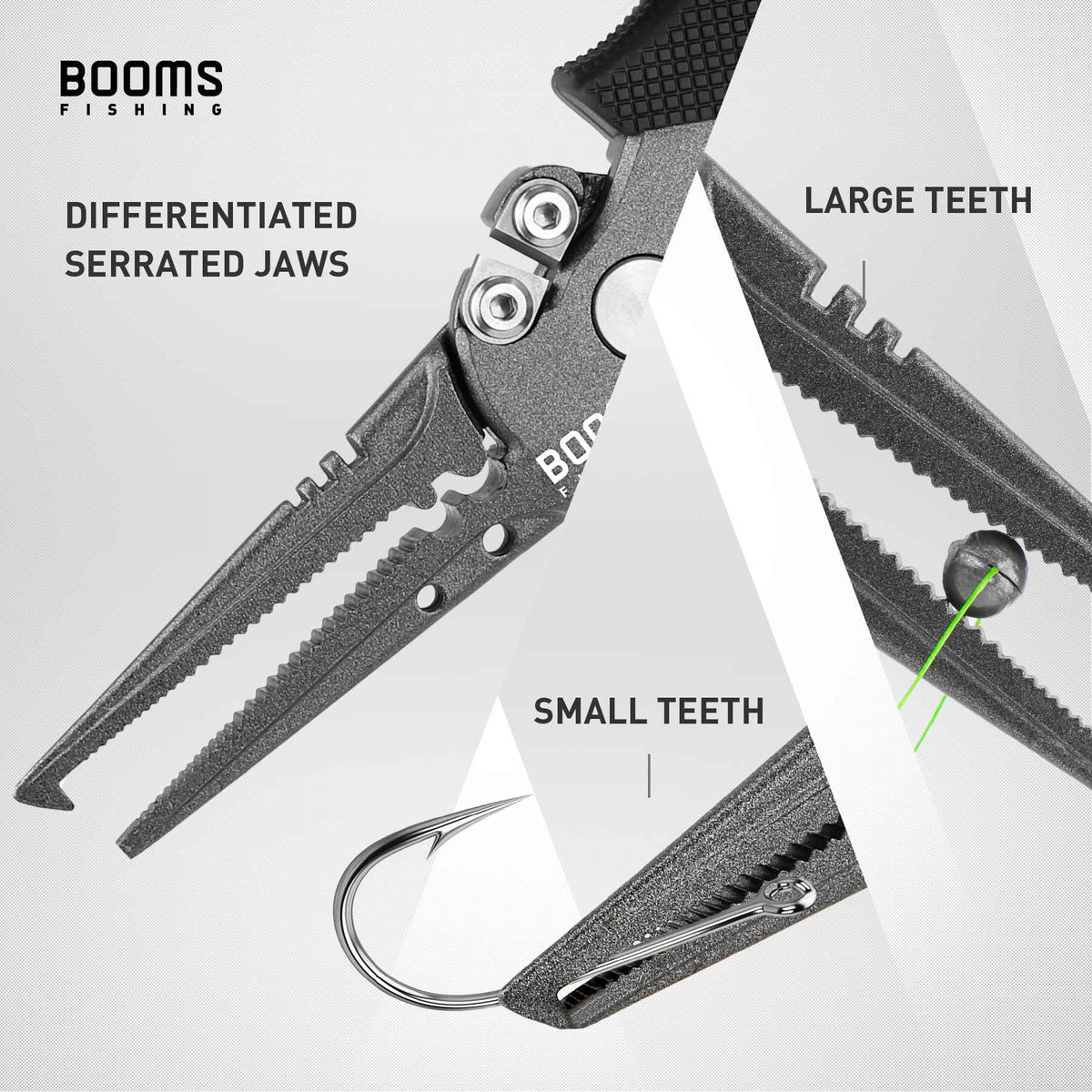 Booms Fishing-Alicates de pesca F07, tijeras de línea trenzada de acero inoxidab