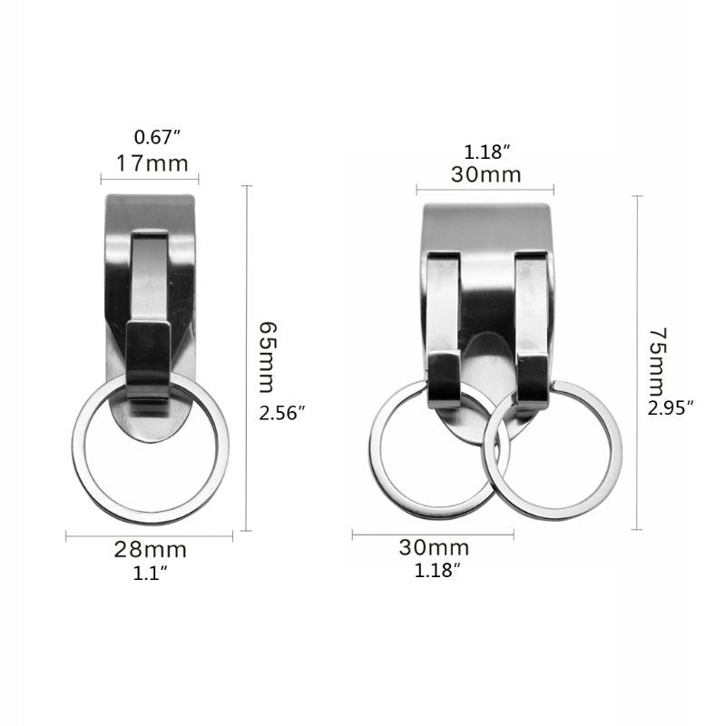 LLavero de acero inoxidable con Clip de seguridad, cinturón de alta resistencia,