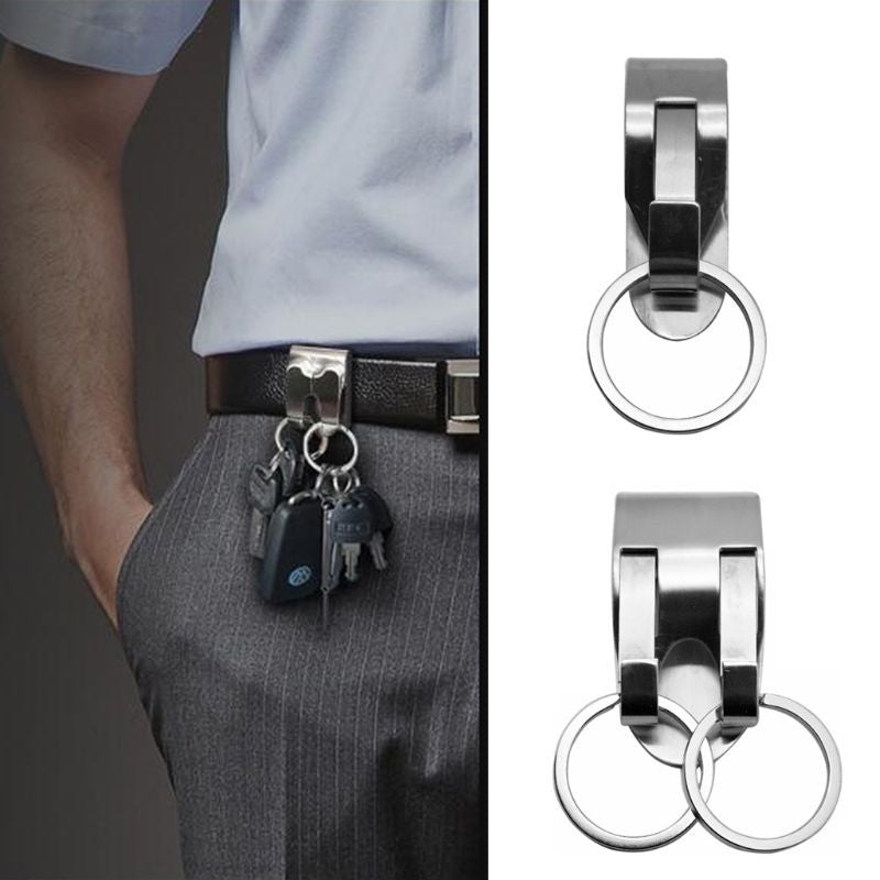 LLavero de acero inoxidable con Clip de seguridad, cinturón de alta resistencia,