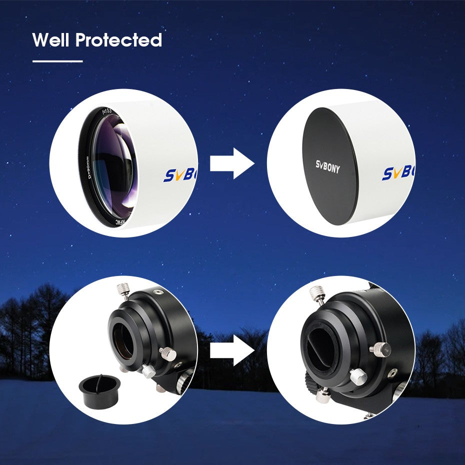 Telescopio Astronómico Svbony SV48P con Apertura de 102mm/90mm, Enfocador de Dob