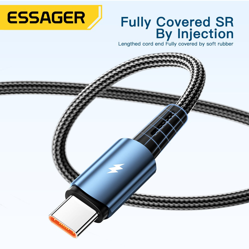 Essager-Cable USB de carga rápida para móvil, Cable de carga súper rápida tipo C