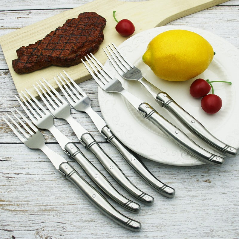 Juego de cuchillos para carne Laguiole de acero inoxidable de 9 ", tenedor
