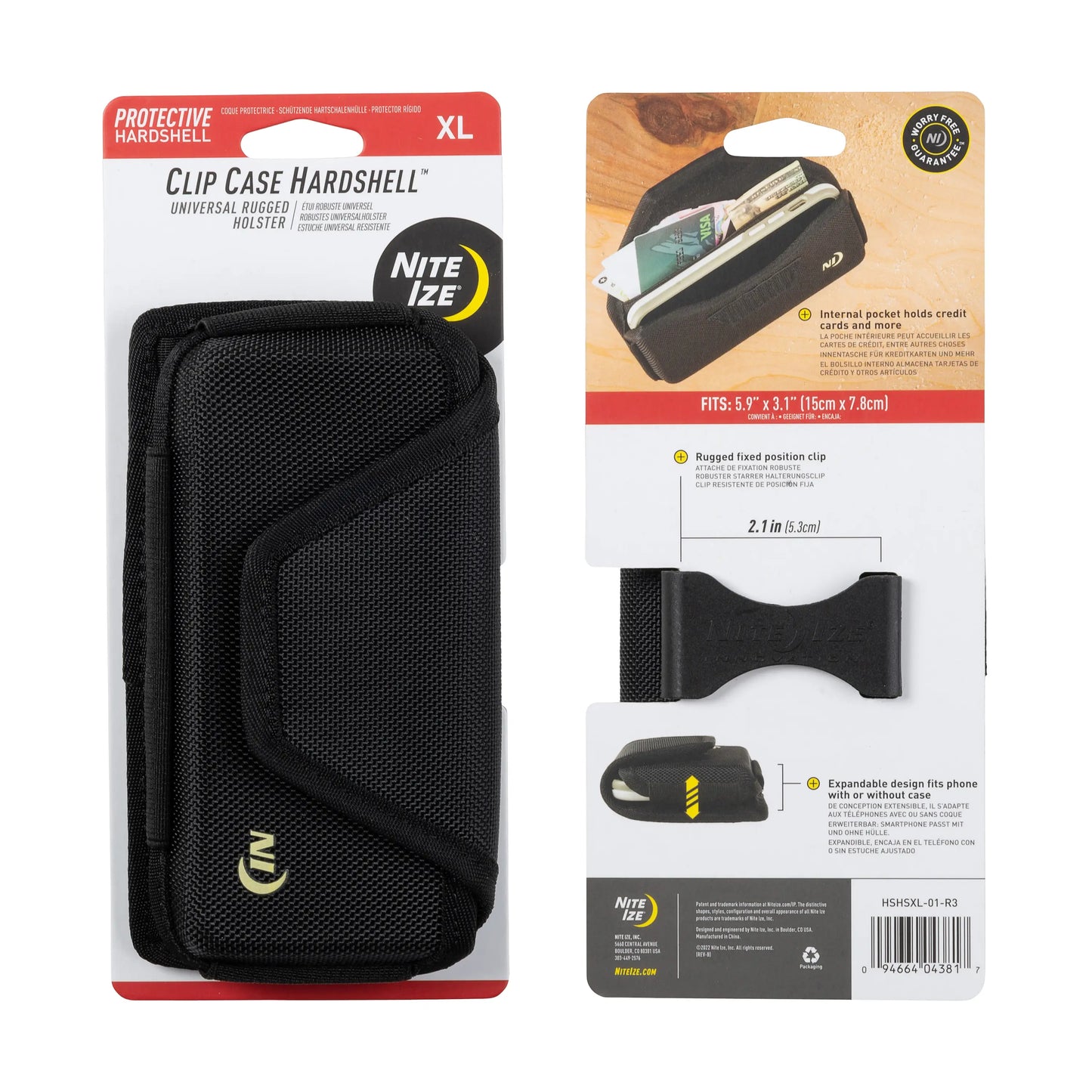 Nite Ize Clip Case Hardshell Universal Rugged Holsters XL USA
