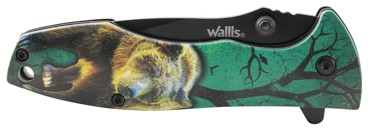 WALLIS Navaja de Bloqueo con Mango Verde "OSO", Acero Inoxidable.