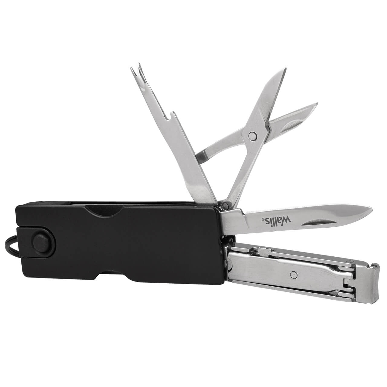 Multiherramienta con 9 Usos, Mango de Aluminio color Negro Mate, 6.8cm WALLIS