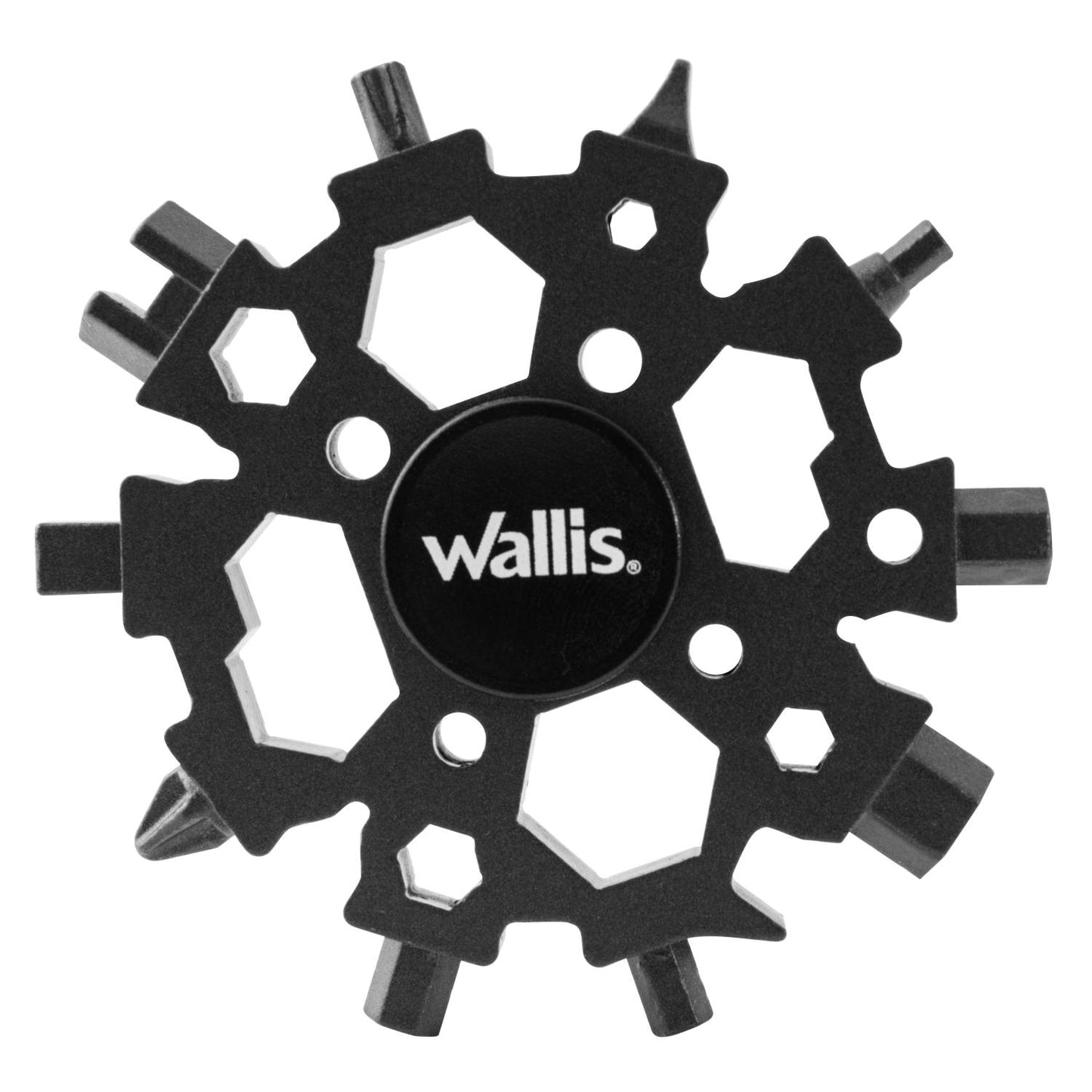 WALLIS Multiherramienta Universal Portátil, 22 Usos, Acero Inoxidable Negro.