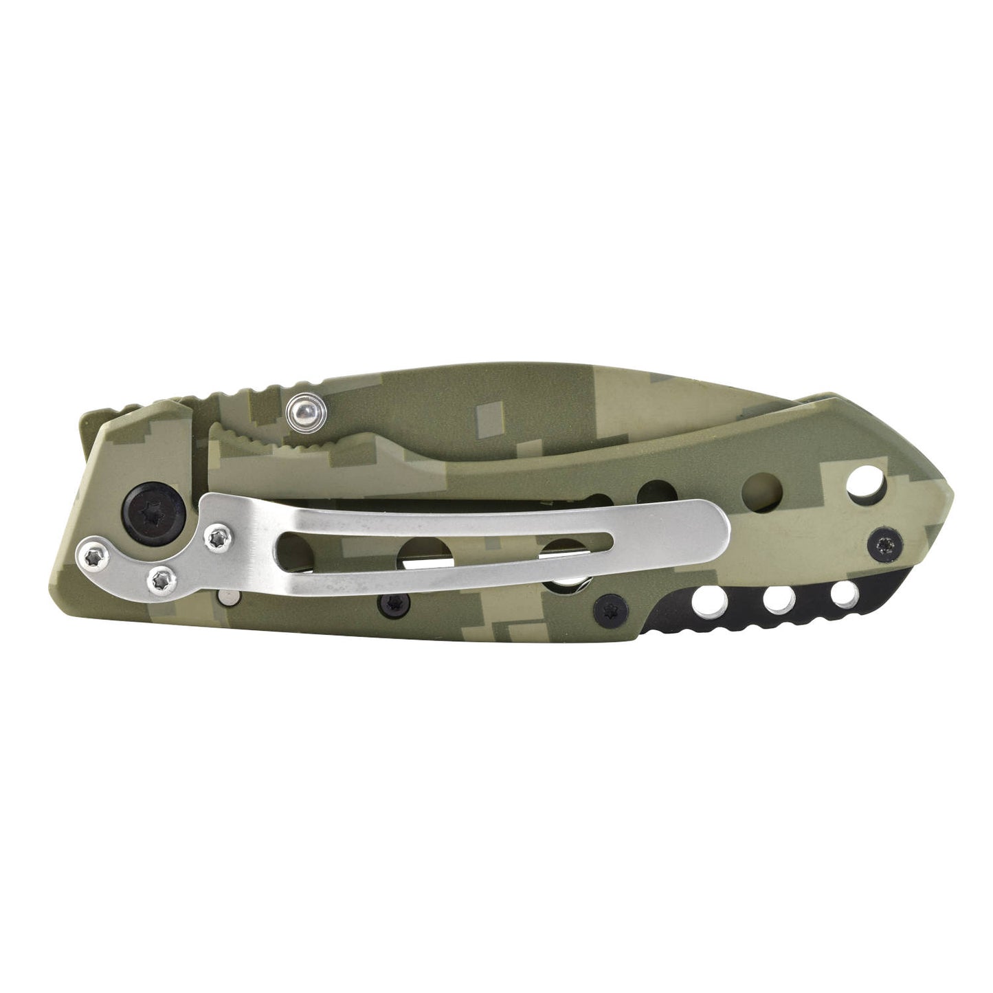 WALLIS Navaja Bloqueo Camuflaje Pixel Verde Acero Inoxidable AN-58
