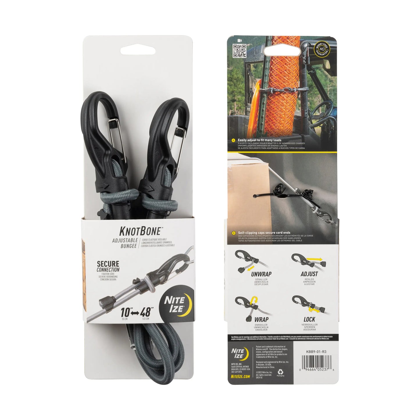 Nite Ize Knot Bone 9 Adjustable Bungee Cuerda Elastica USA.