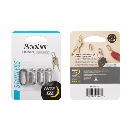 Nite Ize Microlink Mozquetones 4 Pack Stainless Steel USA.