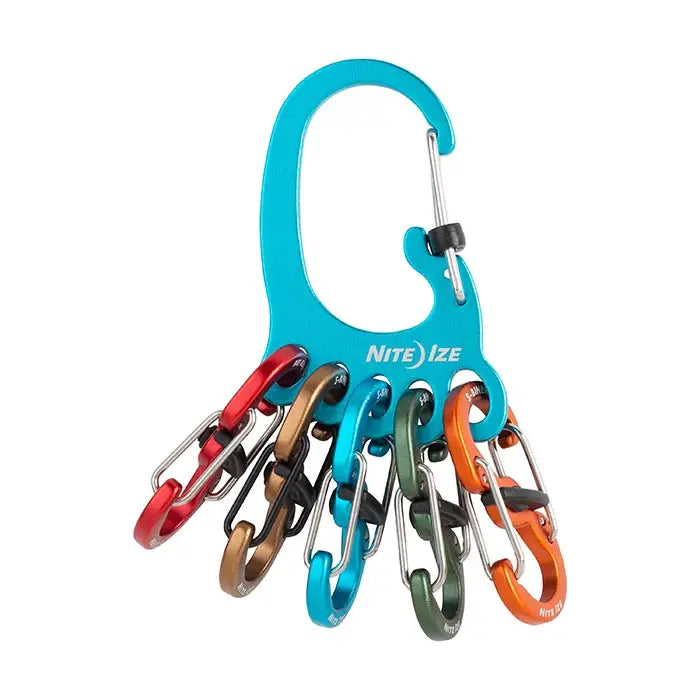 Nite Ize Bigfoot Locker® Keyrack Aluminum Blue, 5 S-Biner Color Azul