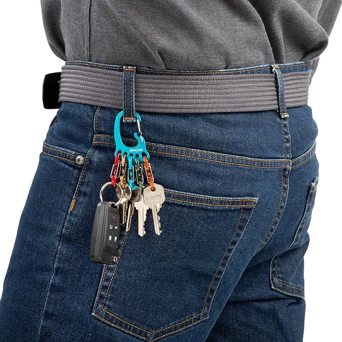 Nite Ize Bigfoot Locker® Keyrack Aluminum Blue, 5 S-Biner Color Azul