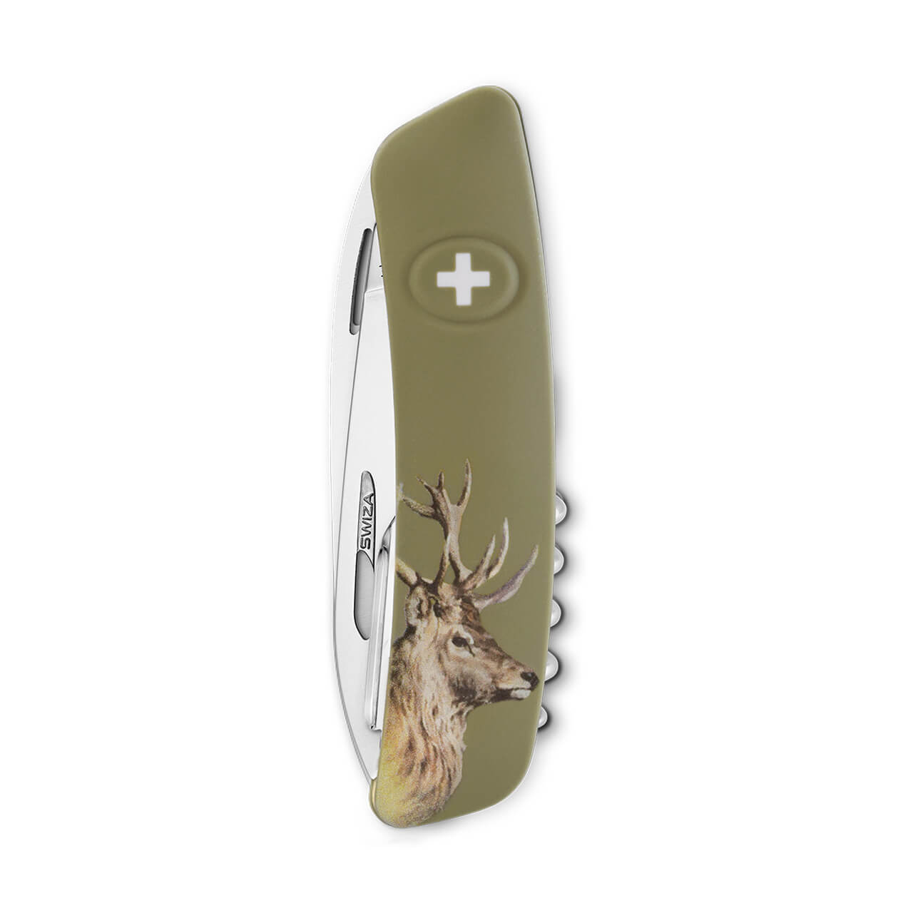 SWIZA DEER Standard Hunting D05, 12 - Funciones Verde Olivo Hecho en Suiza.