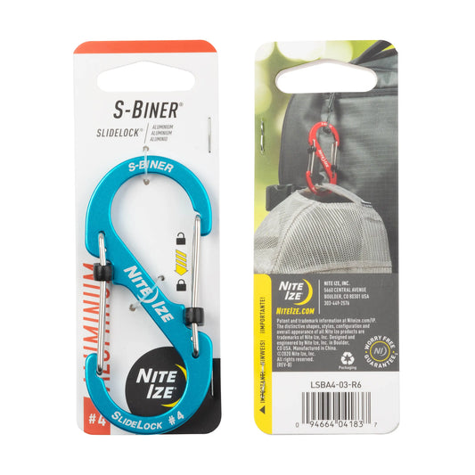 Nite Ize S-biner® Slidelock® Aluminio Azul #4 USA.