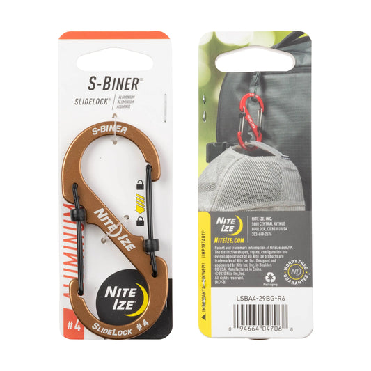 Nite Ize S-biner® Slidelock® Aluminio Coyote #4 USA.