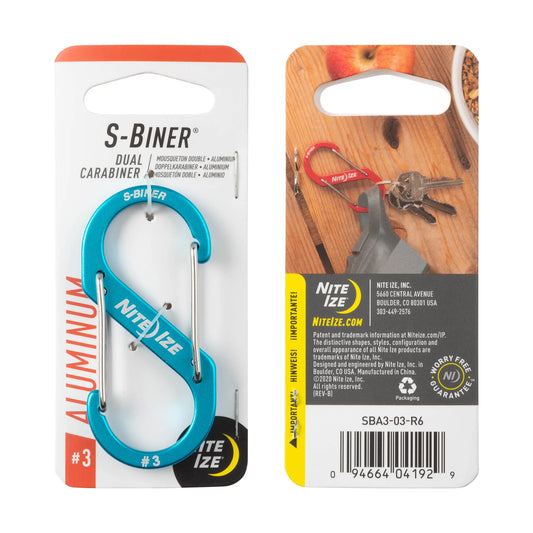 Nite Ize S-biner® Slidelock® Aluminio Azul #3 Made In USA.