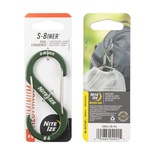 Nite Ize S-biner® Aluminum Oliva Dual Carabiner #4 U S A.
