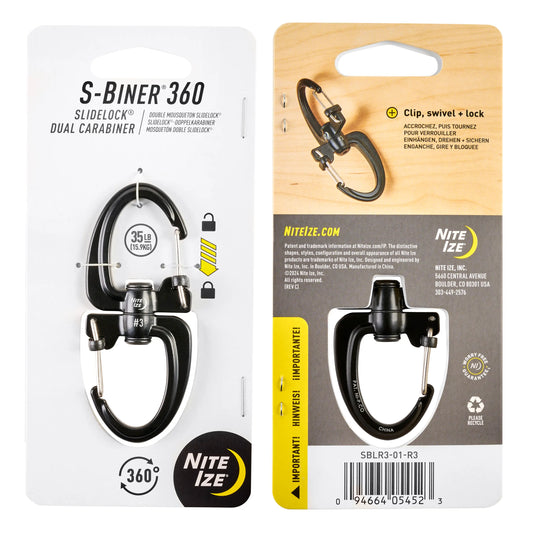 Nite Ize S-biner 360 Slidelock Dual Carabiner Stainlees #3, USA.