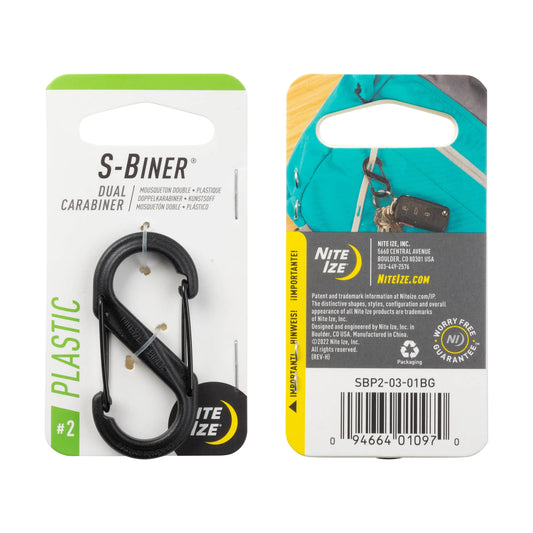 Nite Ize Mosquetón S-biner® Doble Plástico Negro #2 USA.