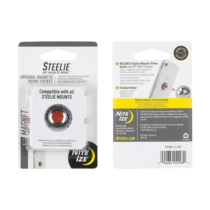 Nite Ize Toma Para Teléfono Steelie Magnetic Phone Socket Acero Inoxidable y Neodino