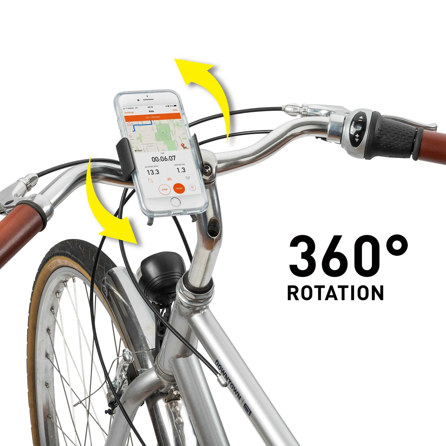 Soporte De Celular Para Bicicleta Squeeze Rotating 360° . Negro
